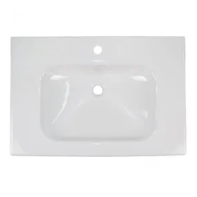 Emory and Bond 120VT04128WH Lupa Series Porcelain 1-Hole Vanity Top 28" x 19" in White