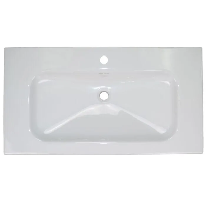 Emory and Bond 120VT04236WH Lupa Series Porcelain 1-Hole Vanity Top 36" x 19" in White