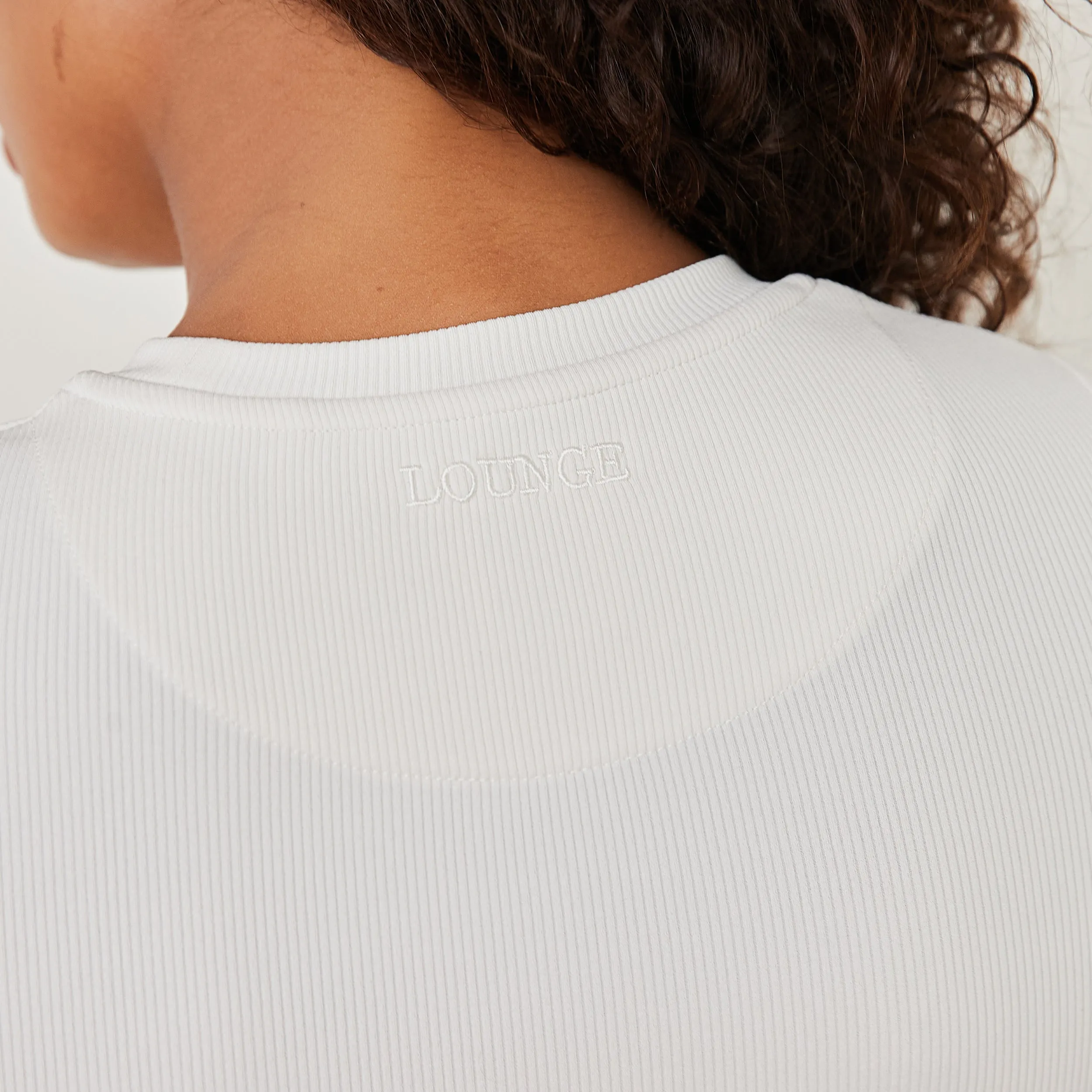 Essential Ribbed Long Sleeve Top - Off White