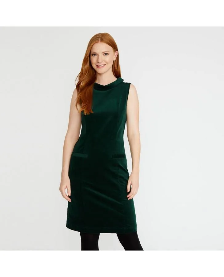 Evergreen Velvet Pinafore