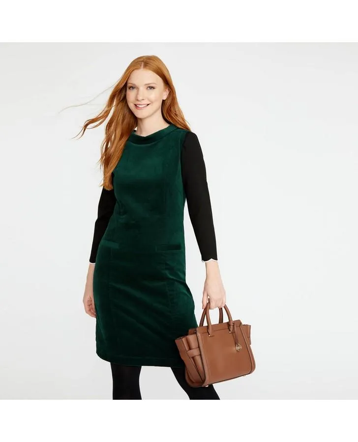 Evergreen Velvet Pinafore