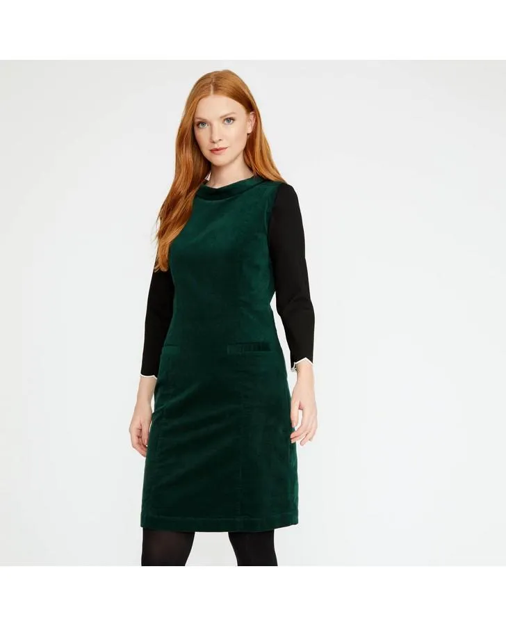 Evergreen Velvet Pinafore