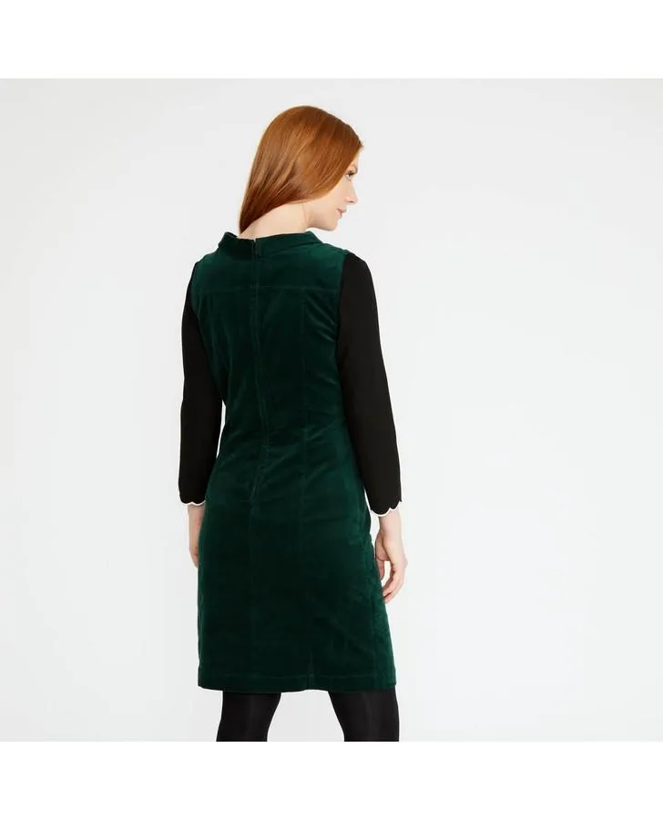 Evergreen Velvet Pinafore