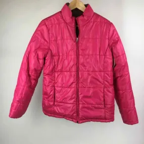 Faded Glory Size S pink/brown Quilted Front Zip Reversible Coat