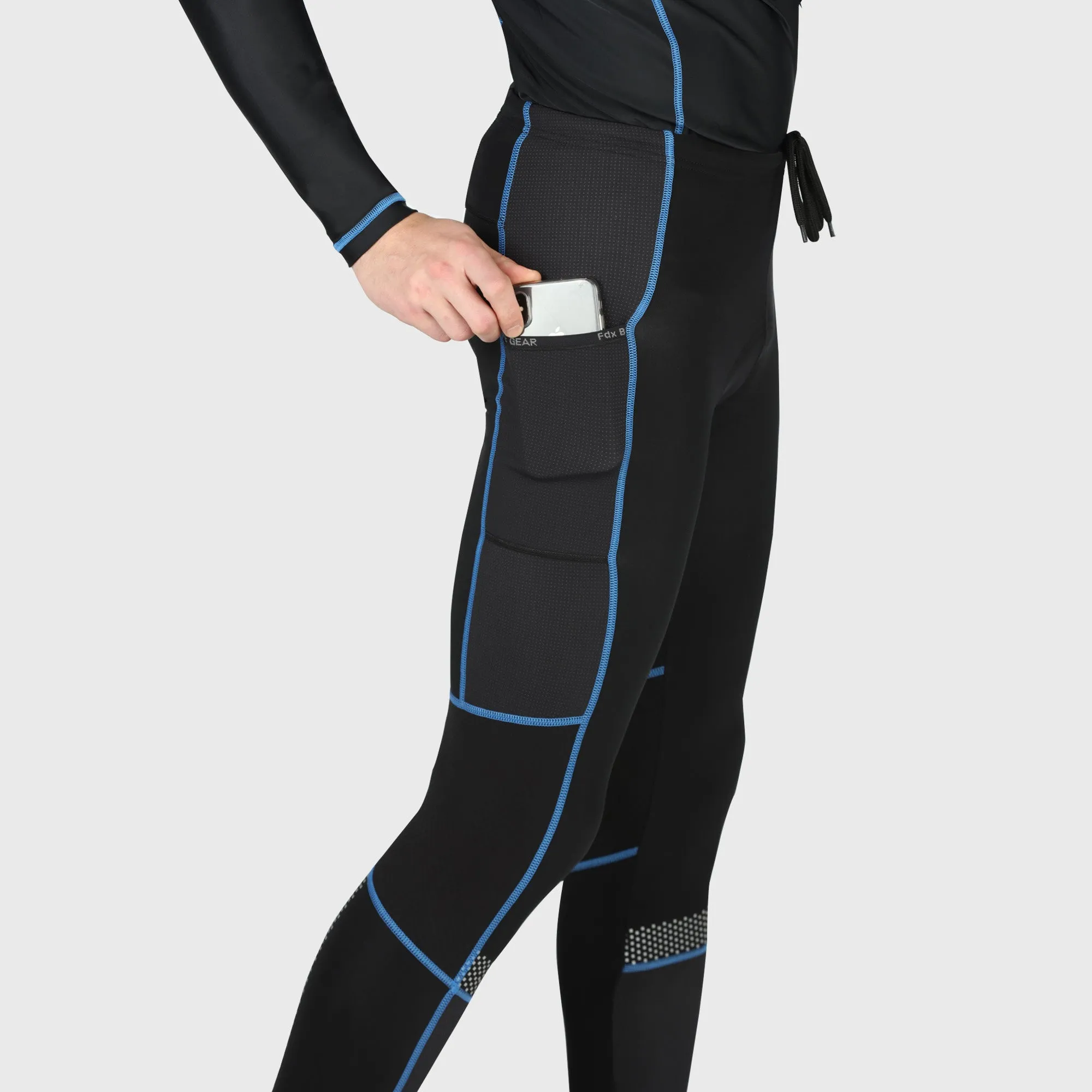 Fdx All Day Men's & Boy's Blue Thermal Padded Cycling Tights