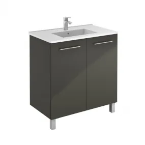 Floor-mount Vanity 32" x 18" 2 Doors in High Gloss Anthracite