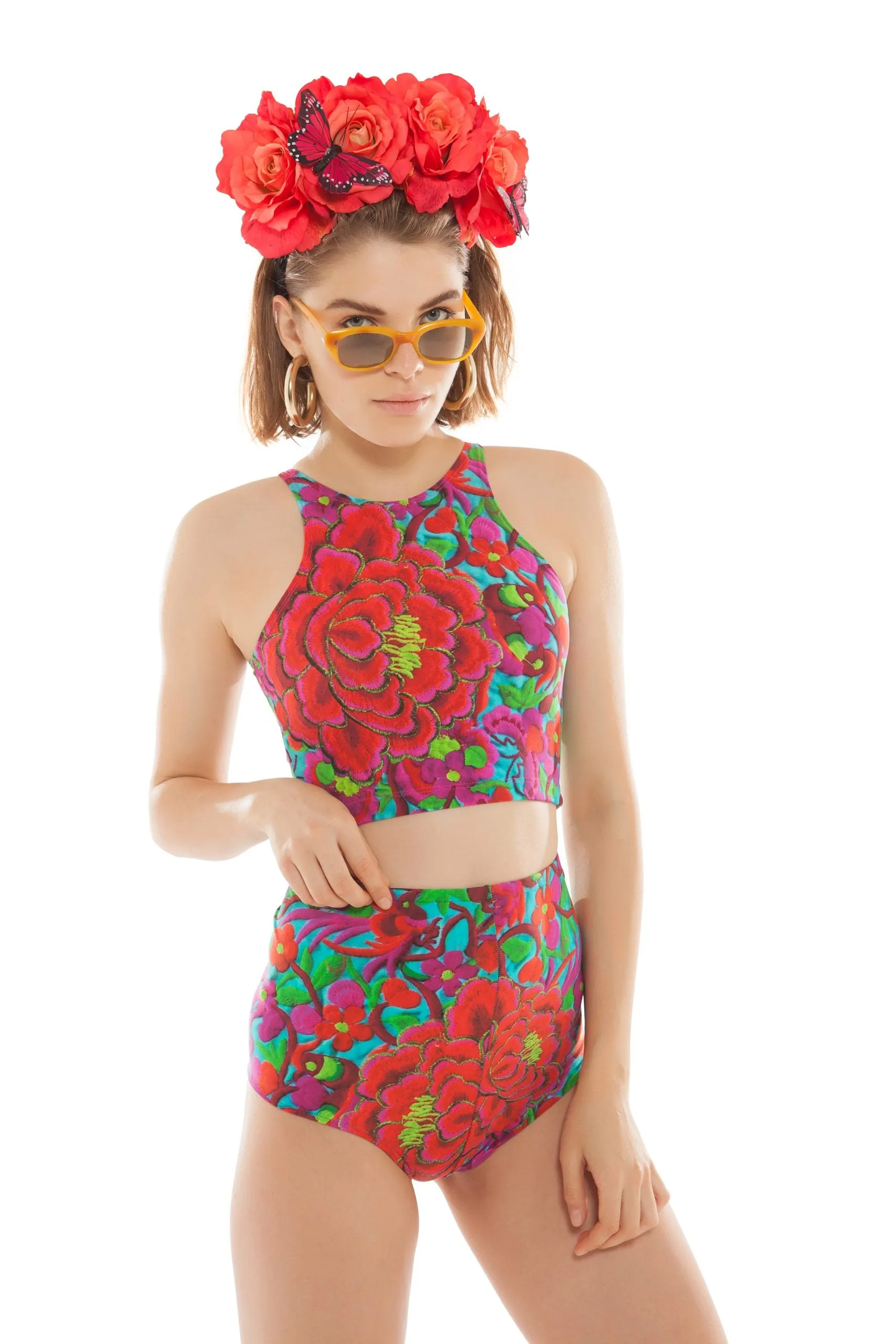 Folklorico Sleeveless Crop Top