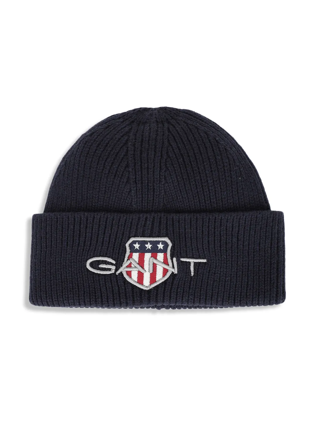 Gant Boys Navy Blue Solid Beanie Cap