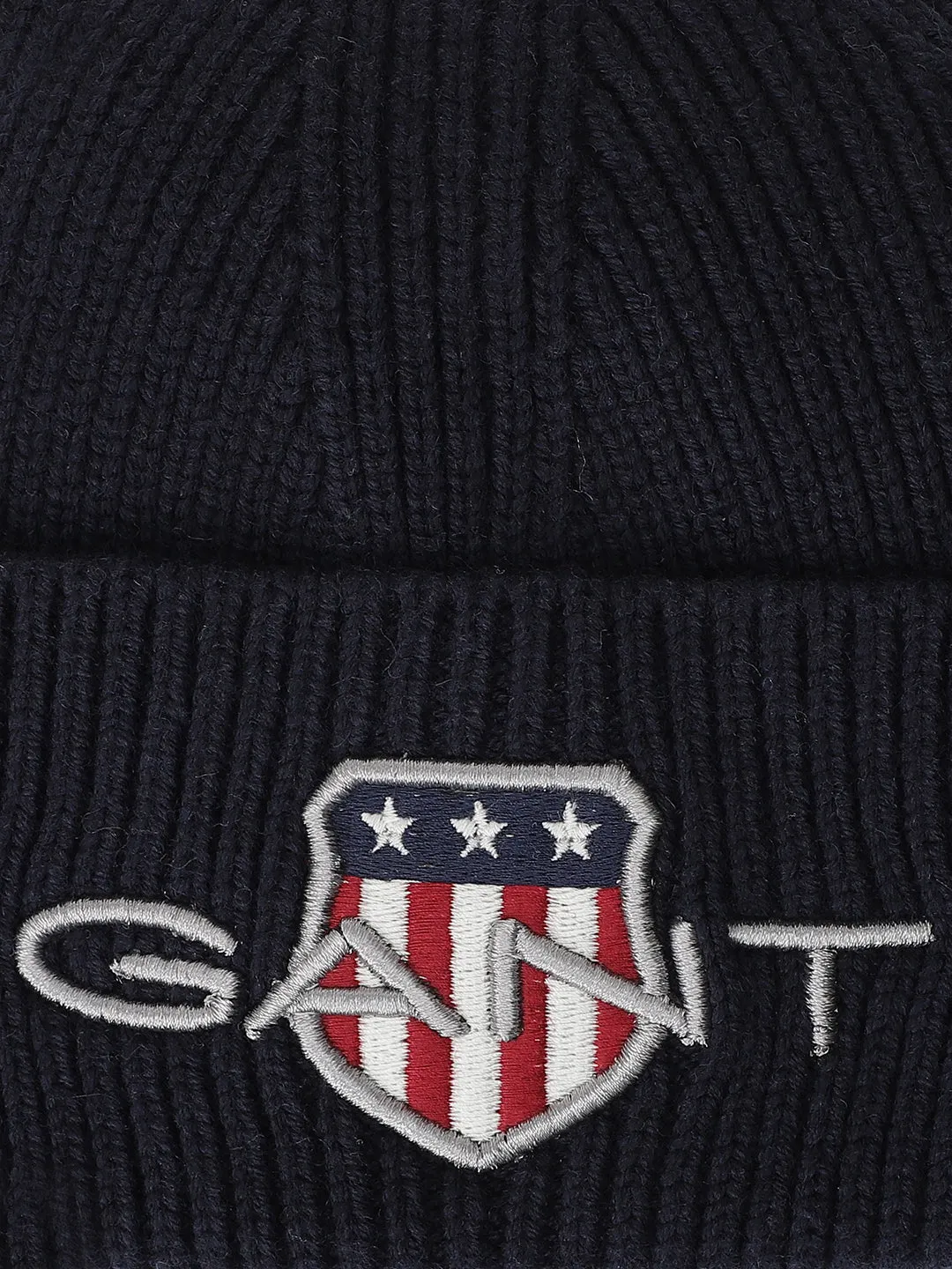 Gant Boys Navy Blue Solid Beanie Cap