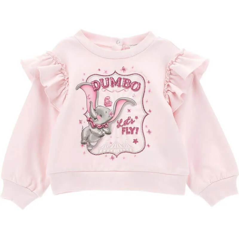 Girls Pink Dumbo Sweater