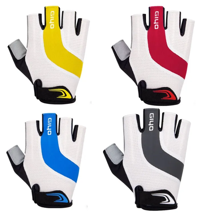 GIYO S-14 Bicycle Half Finger Gloves GEL Shock Absorbing Palm Pad Gloves, Size: XXL(Yellow)