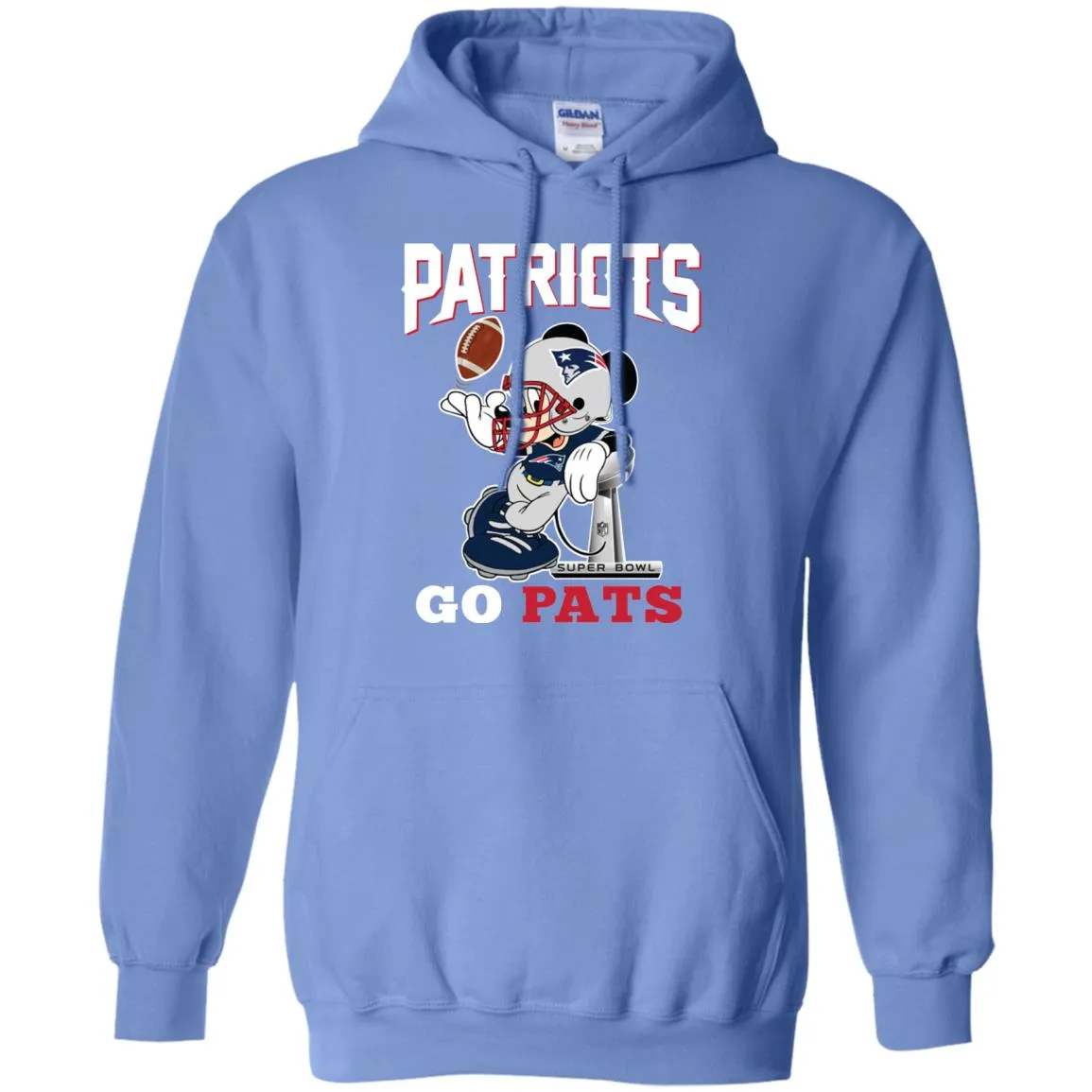 Go Pats - New England Patriots Super Bowl 2019 Mickey Mouse Football Nfl Pullover Hoodie Sweatshirt