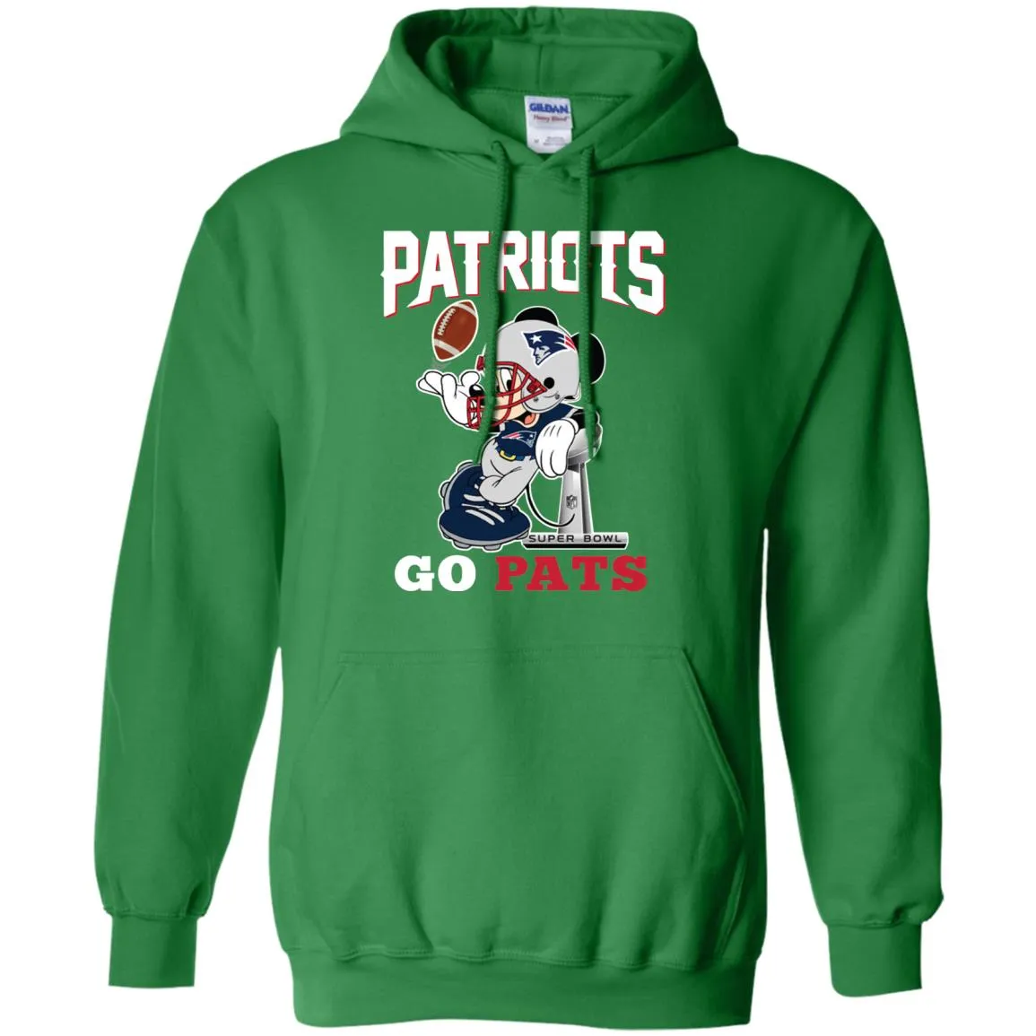 Go Pats - New England Patriots Super Bowl 2019 Mickey Mouse Football Nfl Pullover Hoodie Sweatshirt