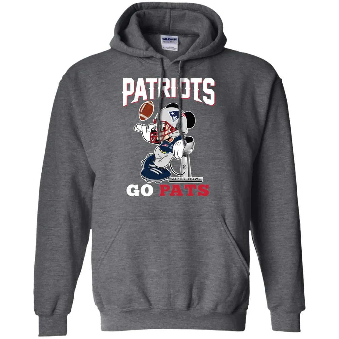 Go Pats - New England Patriots Super Bowl 2019 Mickey Mouse Football Nfl Pullover Hoodie Sweatshirt