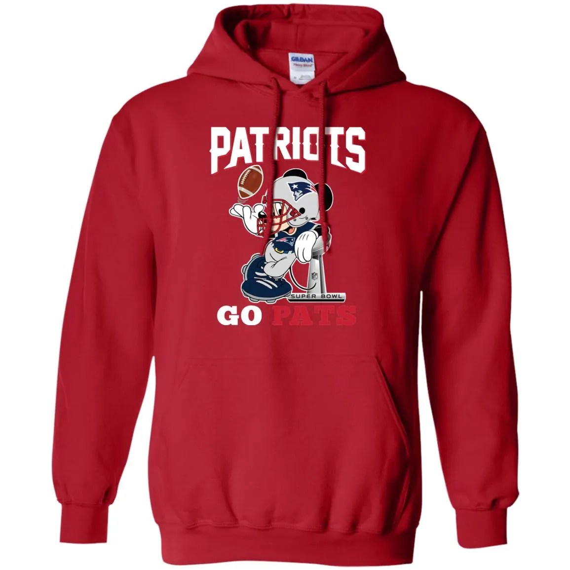 Go Pats - New England Patriots Super Bowl 2019 Mickey Mouse Football Nfl Pullover Hoodie Sweatshirt