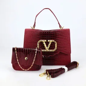 Gradient VLogo Top Handle Bags with Mini SIde Bag