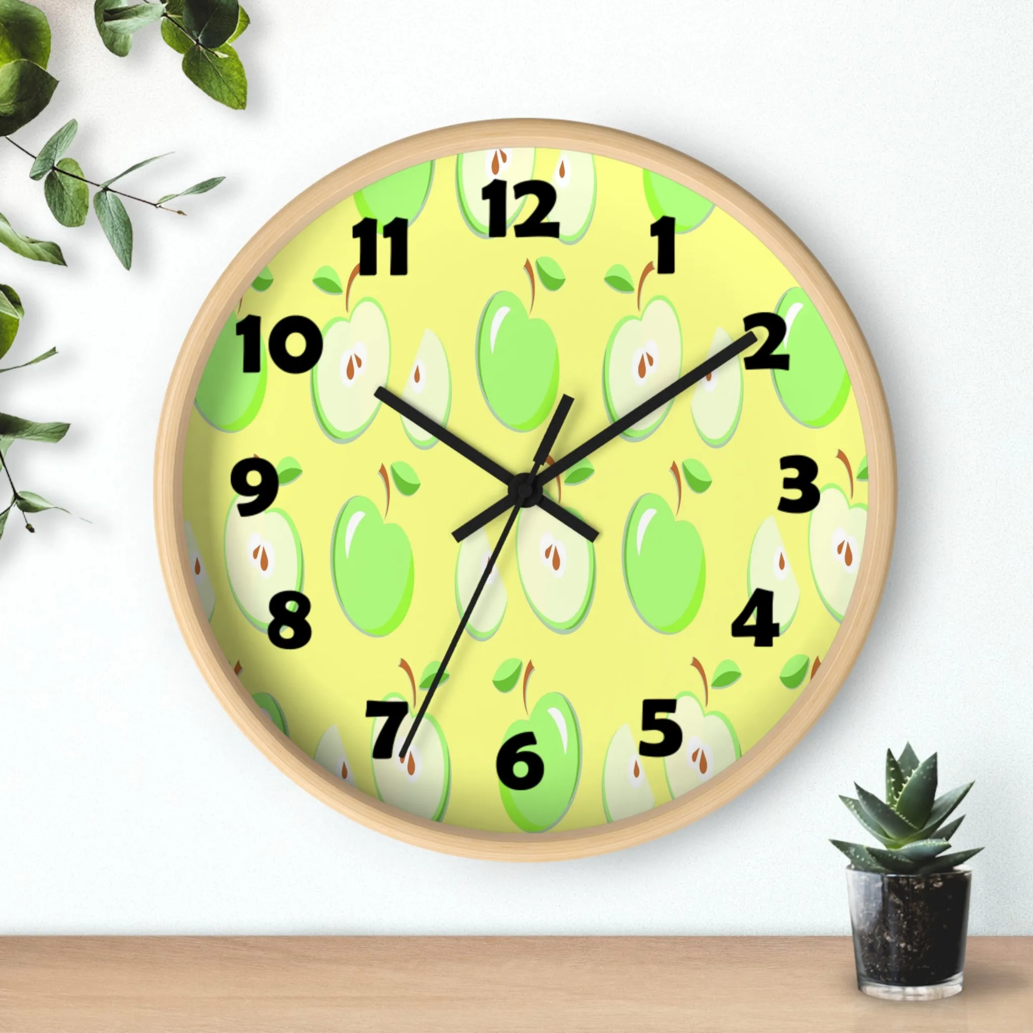 Green Apples Wall Clock