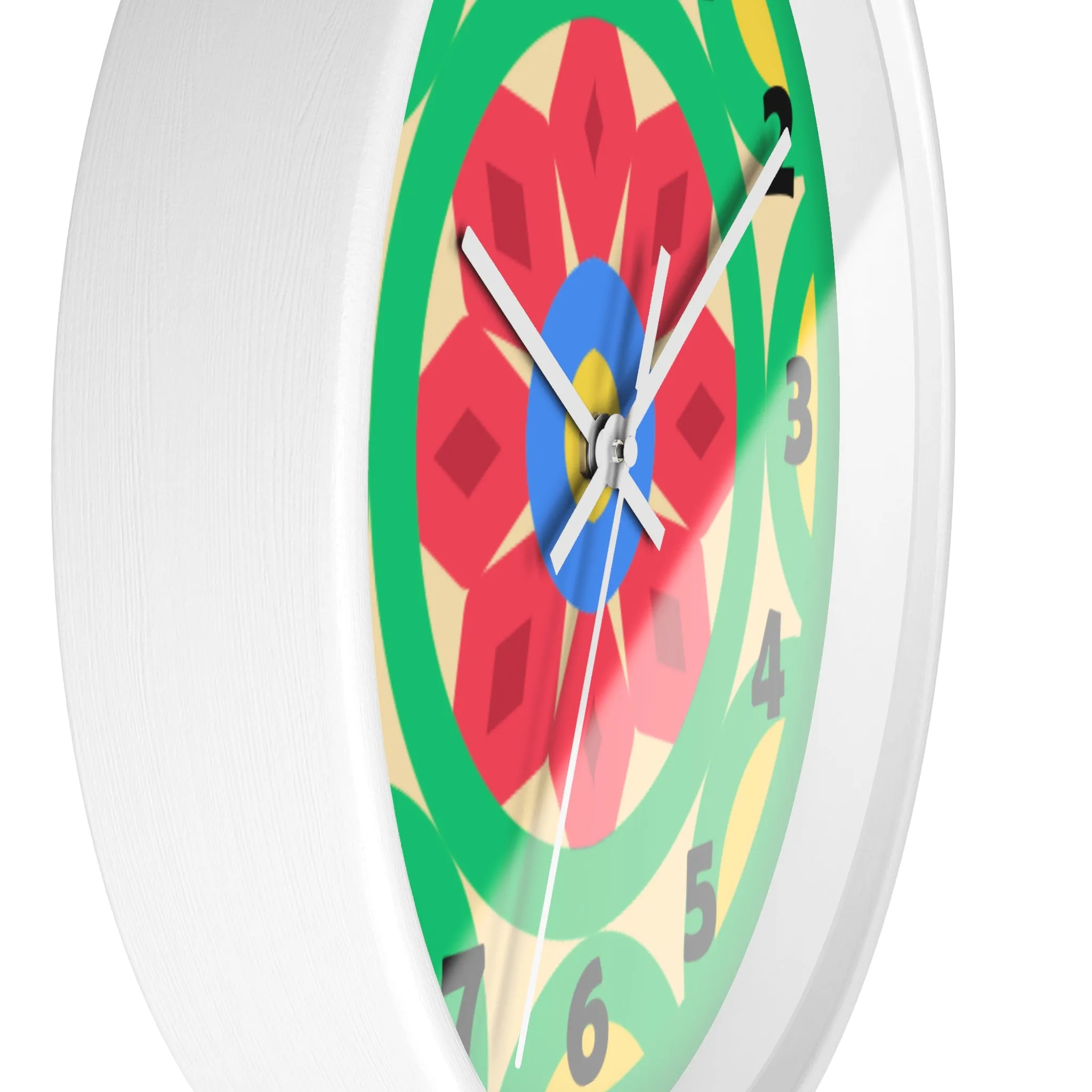 Green Mandala Wall Clock