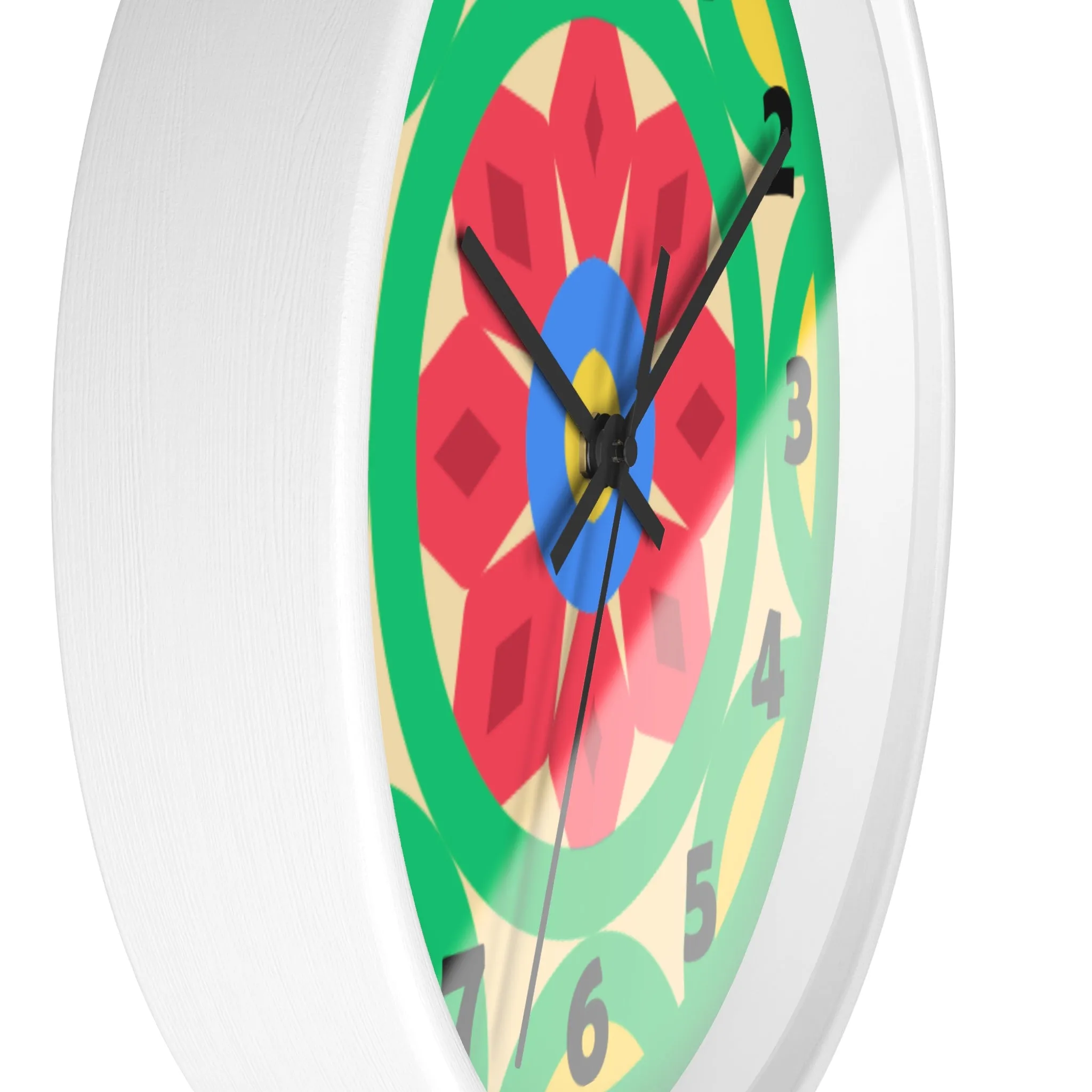 Green Mandala Wall Clock