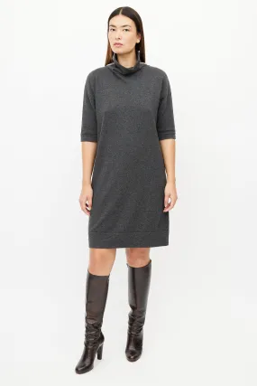 Grey Cashmere Monili Sweater Dress