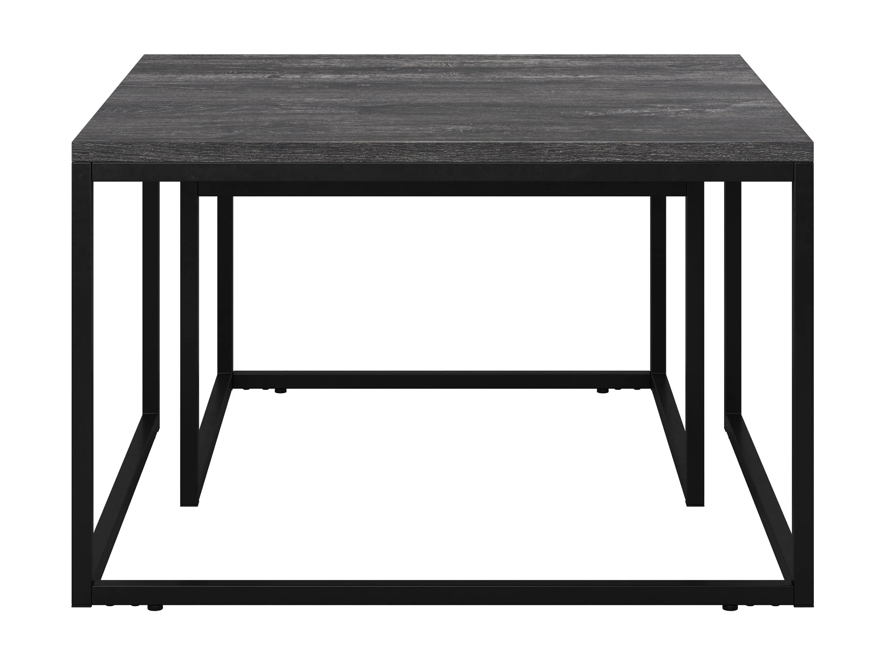 Grey Wood Square Nesting Coffee Tables