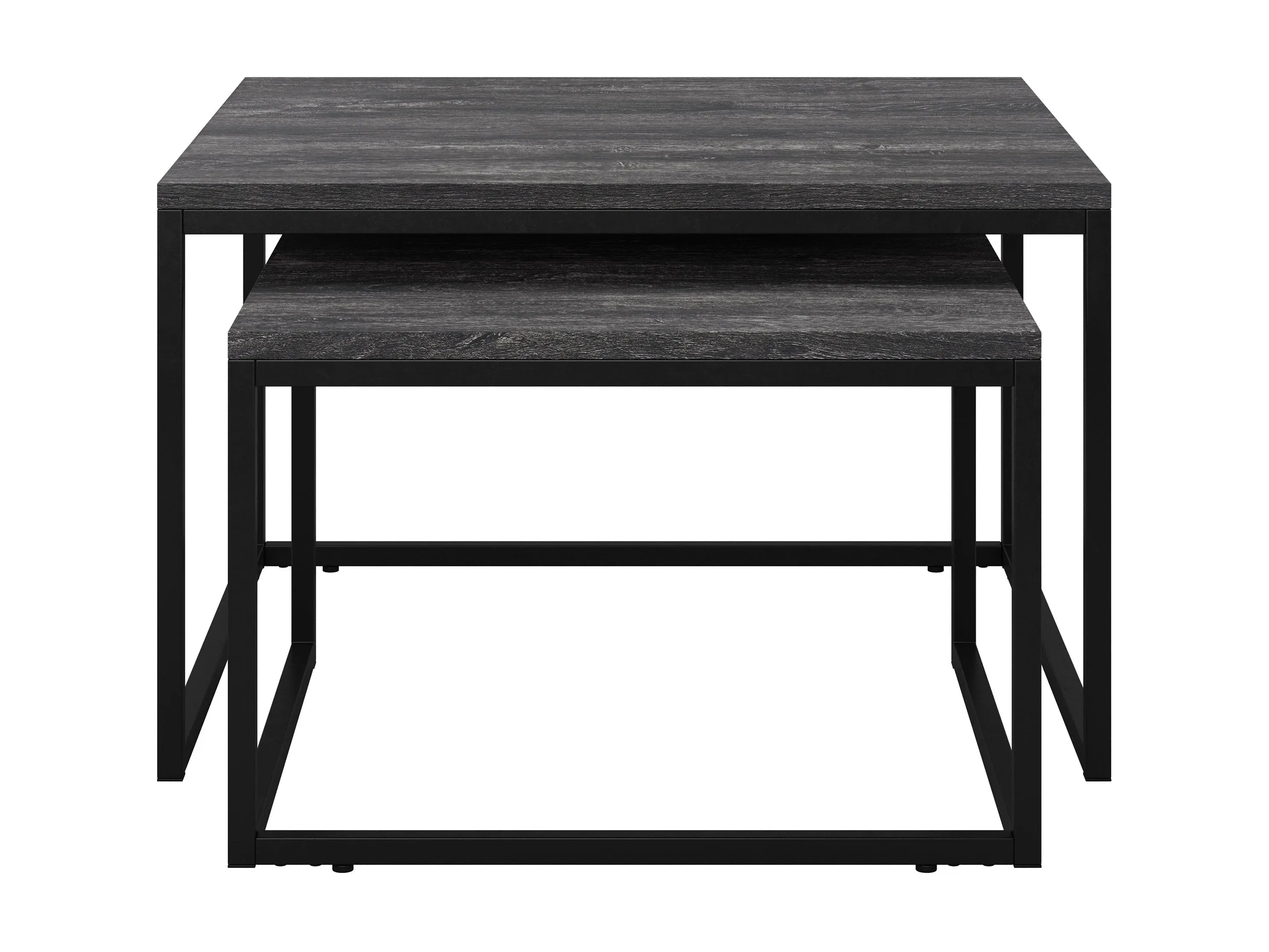 Grey Wood Square Nesting Coffee Tables