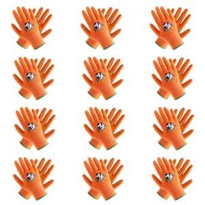 Handlandy Wholesale Kids Gardening Gloves Bright Color Knit Wrist Perfectly 5142 (12 Pairs)