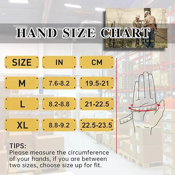 HANDLANDY Work Gloves for Men & Women, Utility Mechanic Working Gloves Touch Screen, Flexible Yard Work Gloves 6139