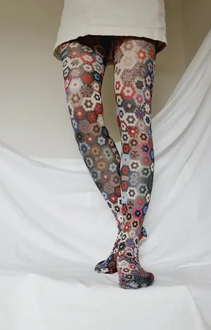 Honeycomb Quilt printed Art Tights