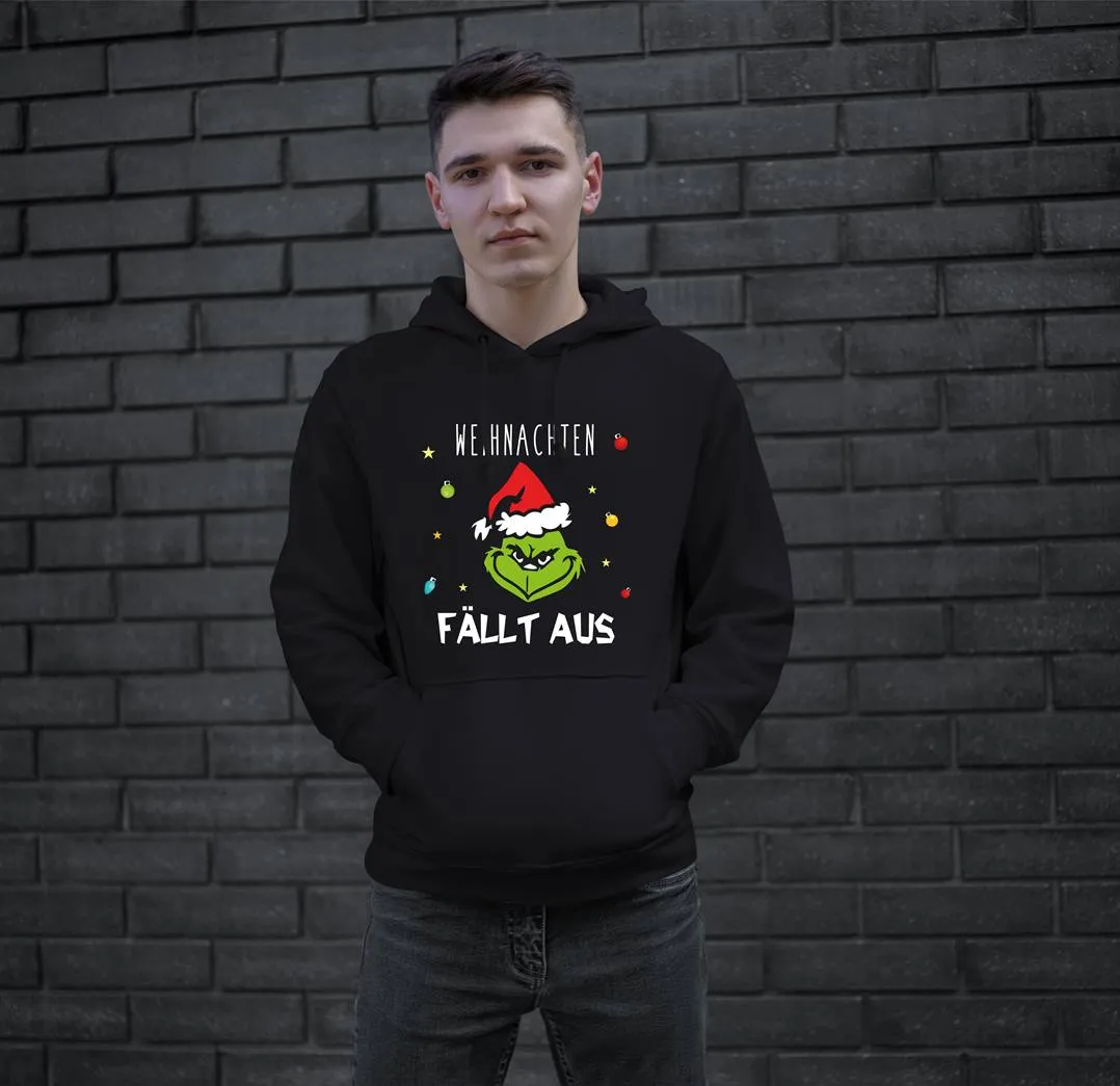 Hoodie - Grinch - Weihnachten fällt aus (Gesicht)