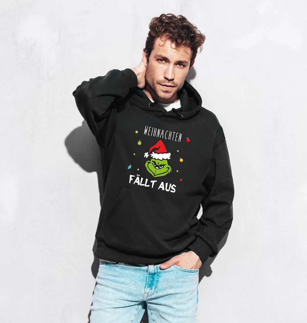 Hoodie - Grinch - Weihnachten fällt aus (Gesicht)