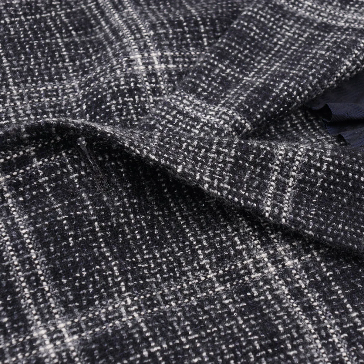 Kiton Woven Check Cashmere Overcoat