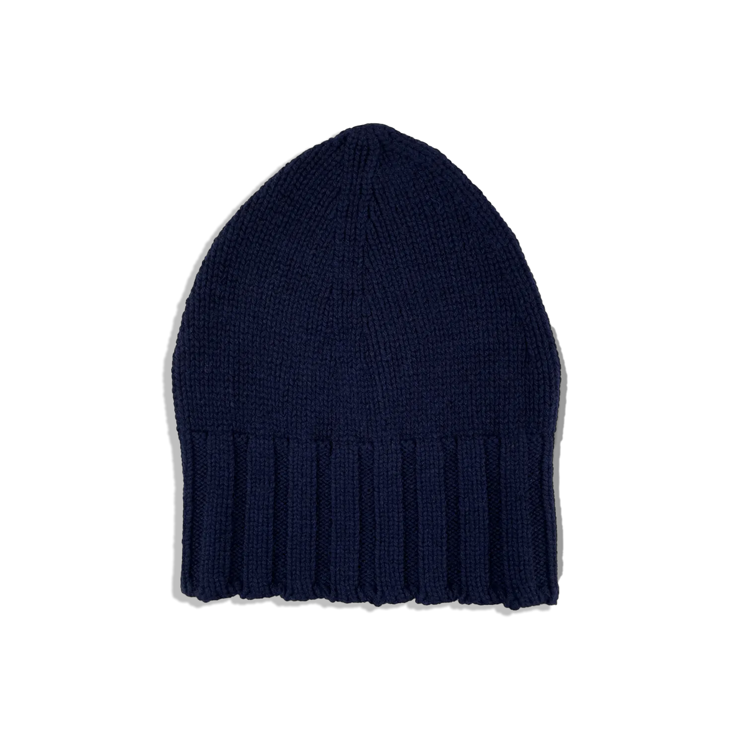 Knitted Pure Cashmere Beanie in Marine Blue