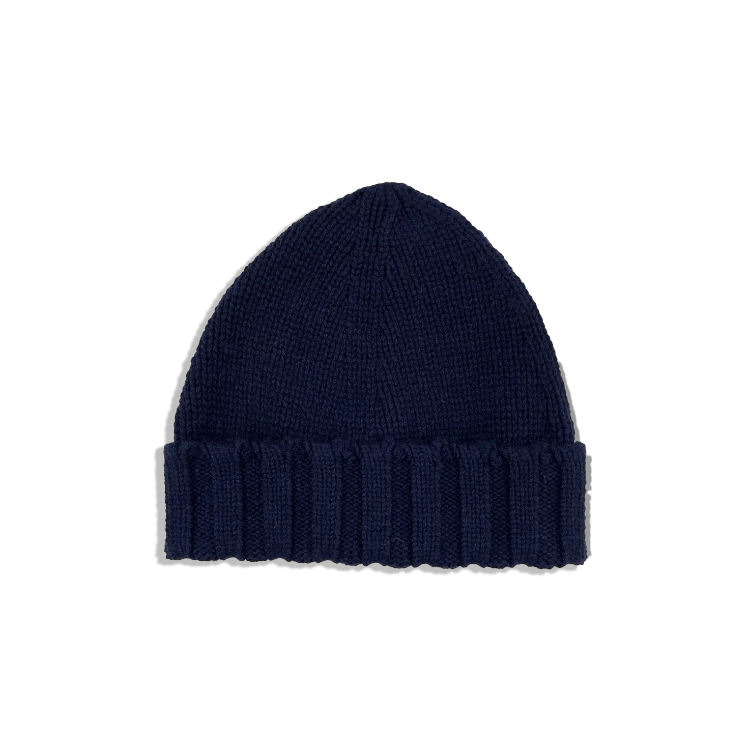 Knitted Pure Cashmere Beanie in Marine Blue