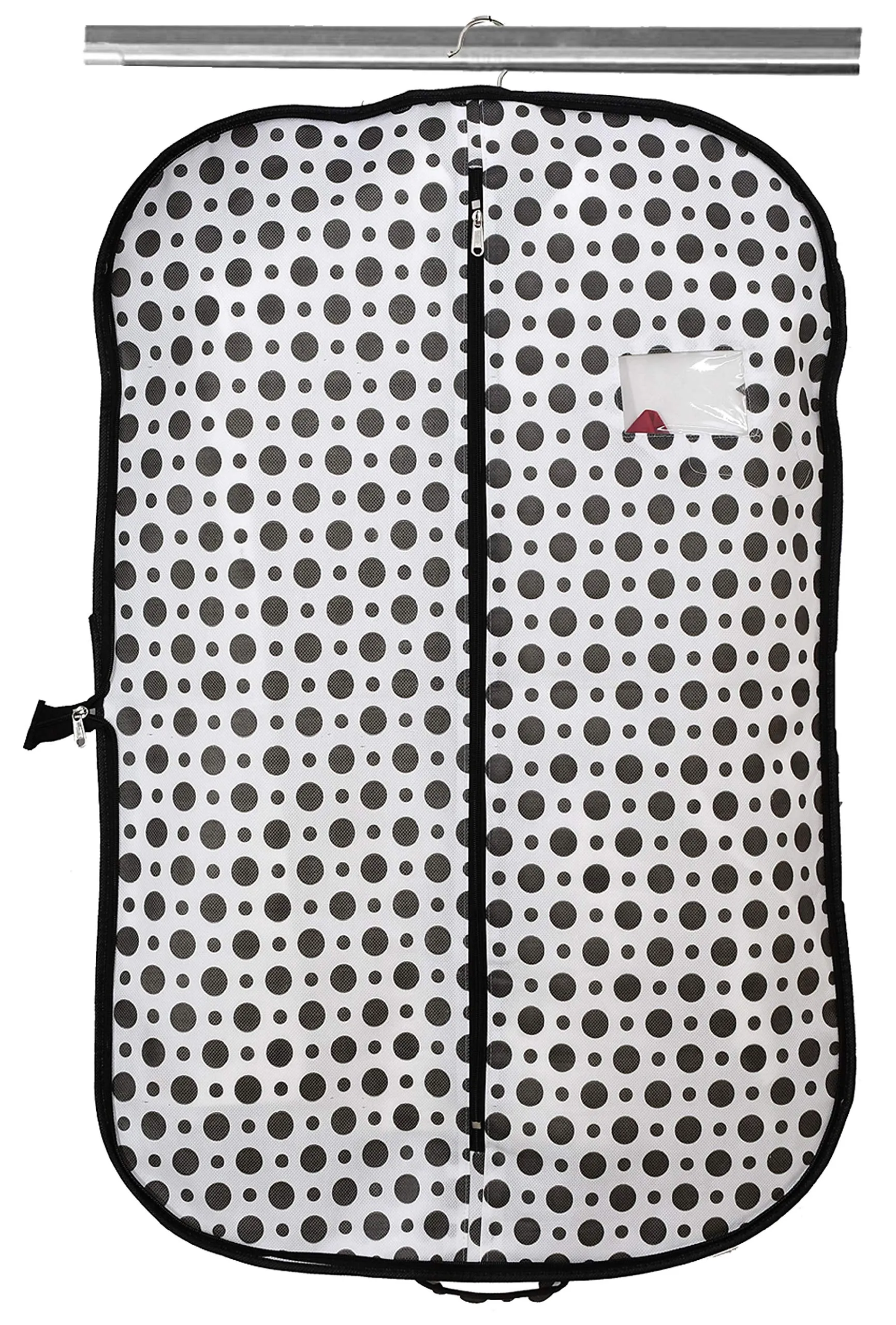 Kuber Industries Polka Dots Printed 9 Pieces Foldable Non Woven Men's Coat Blazer Cover (Black & White)-KUBMART904