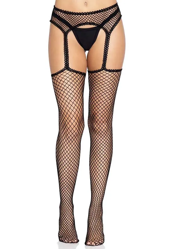 Kylie Garter Belt Fishnet | STOCKINGS