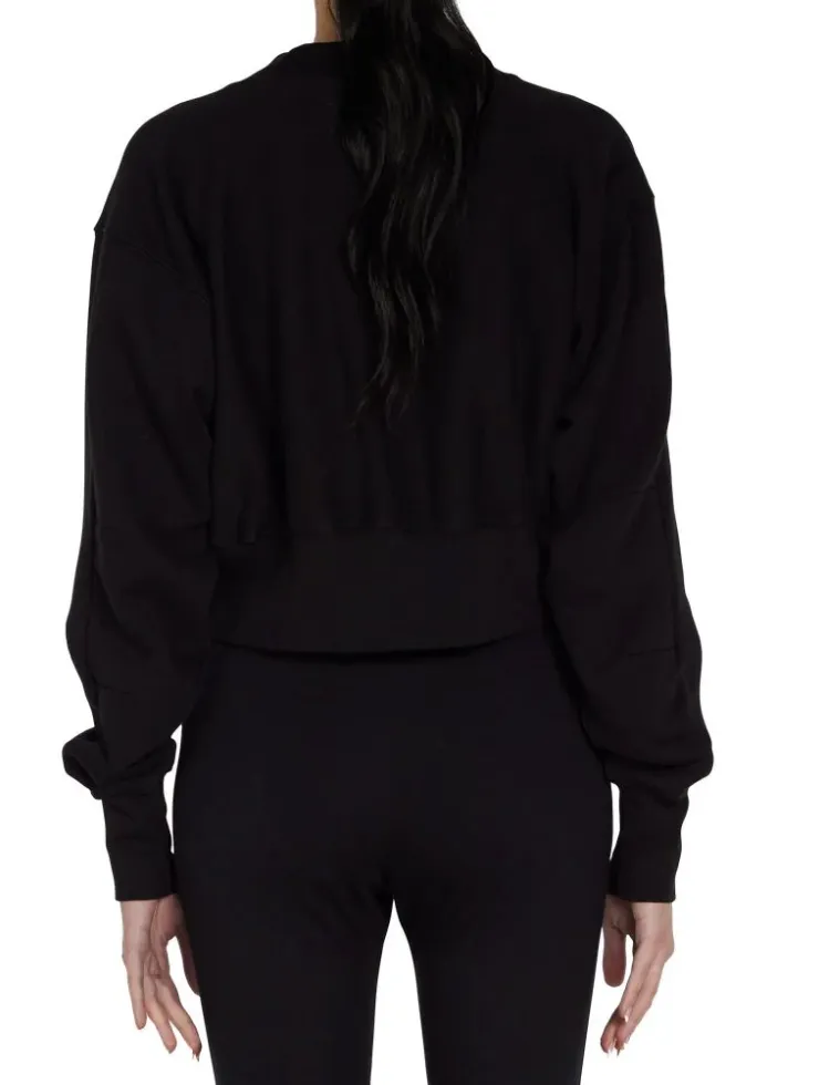 Les Tien - Diana Crop Cardigan in Jet Black