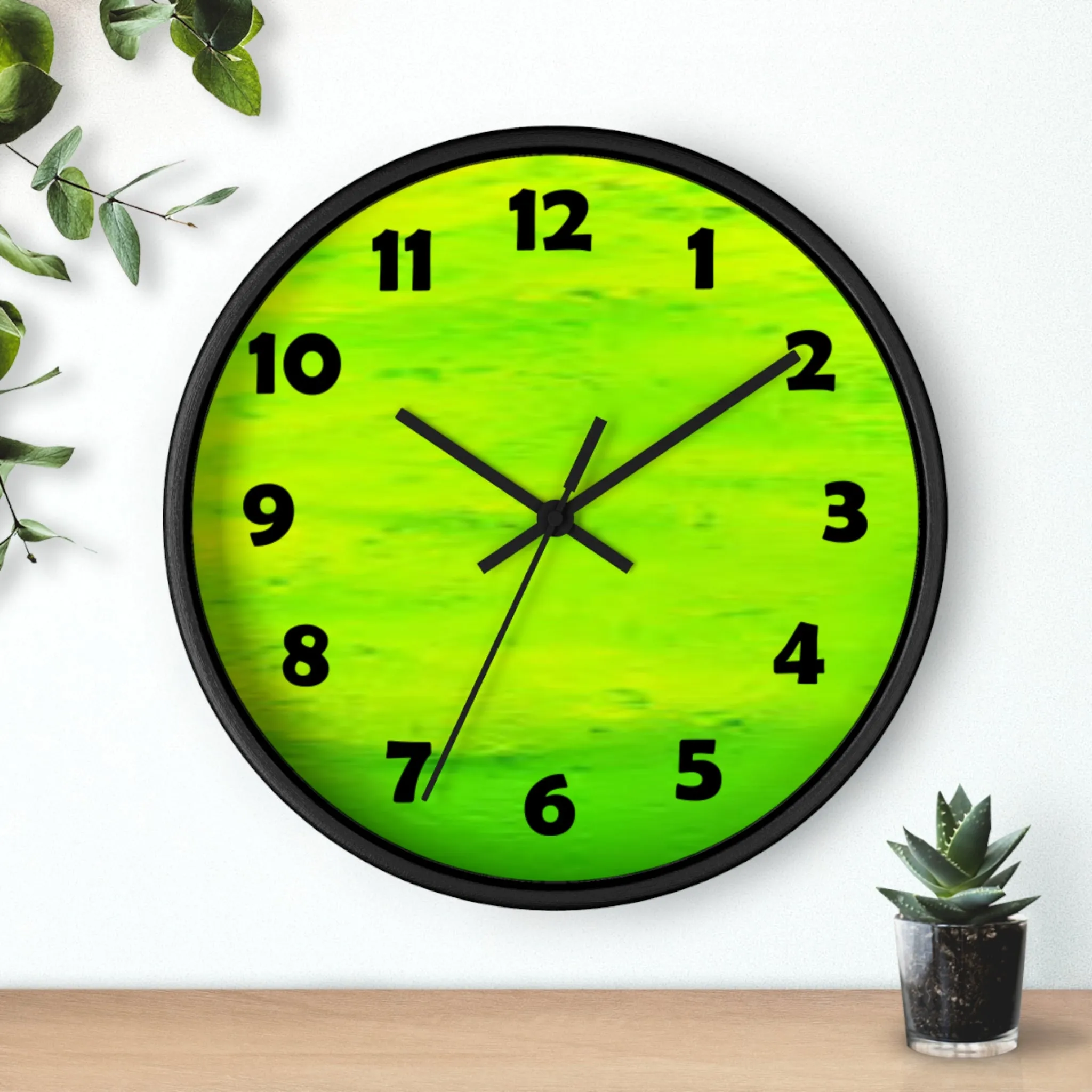 Lime Green Color Wall Clock