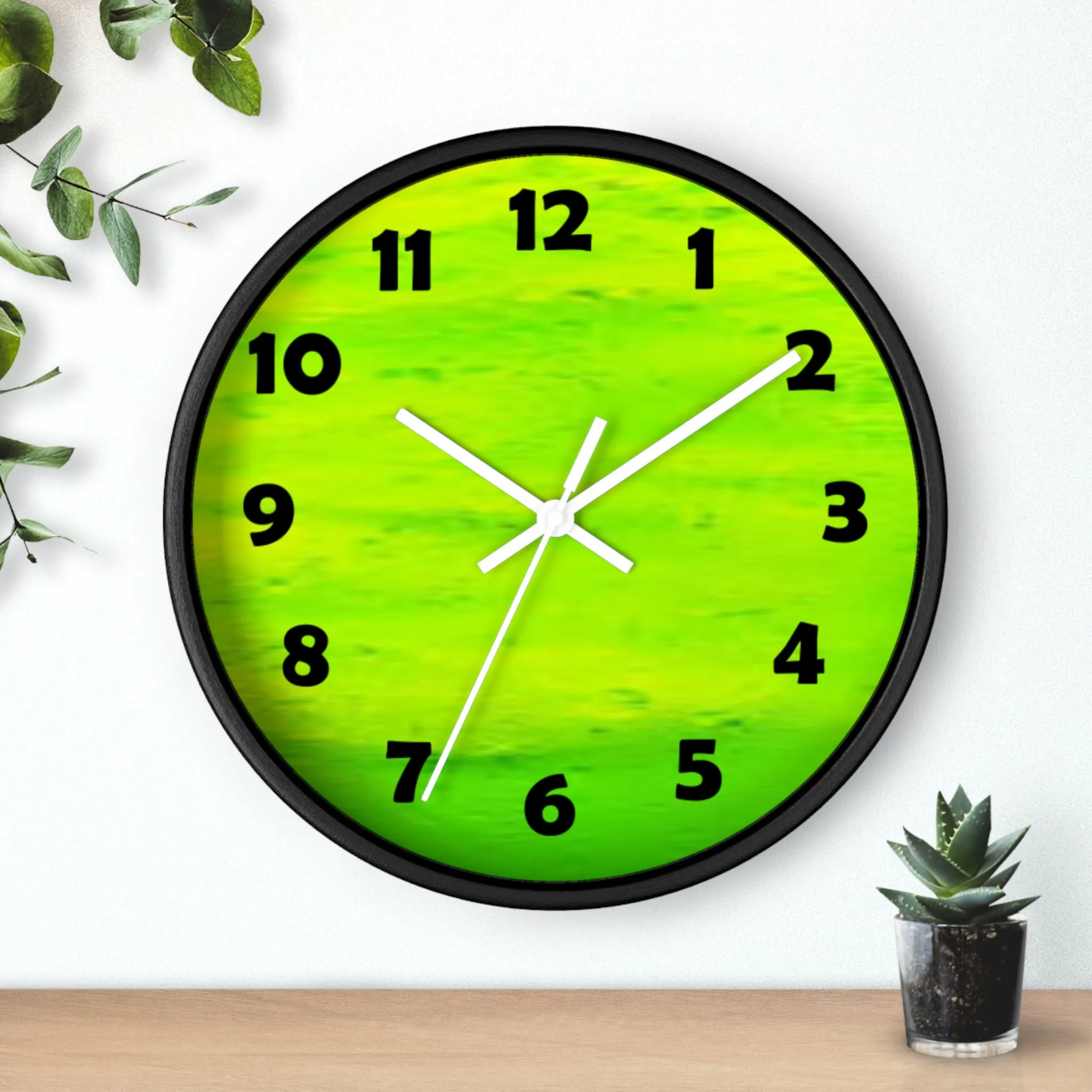 Lime Green Color Wall Clock