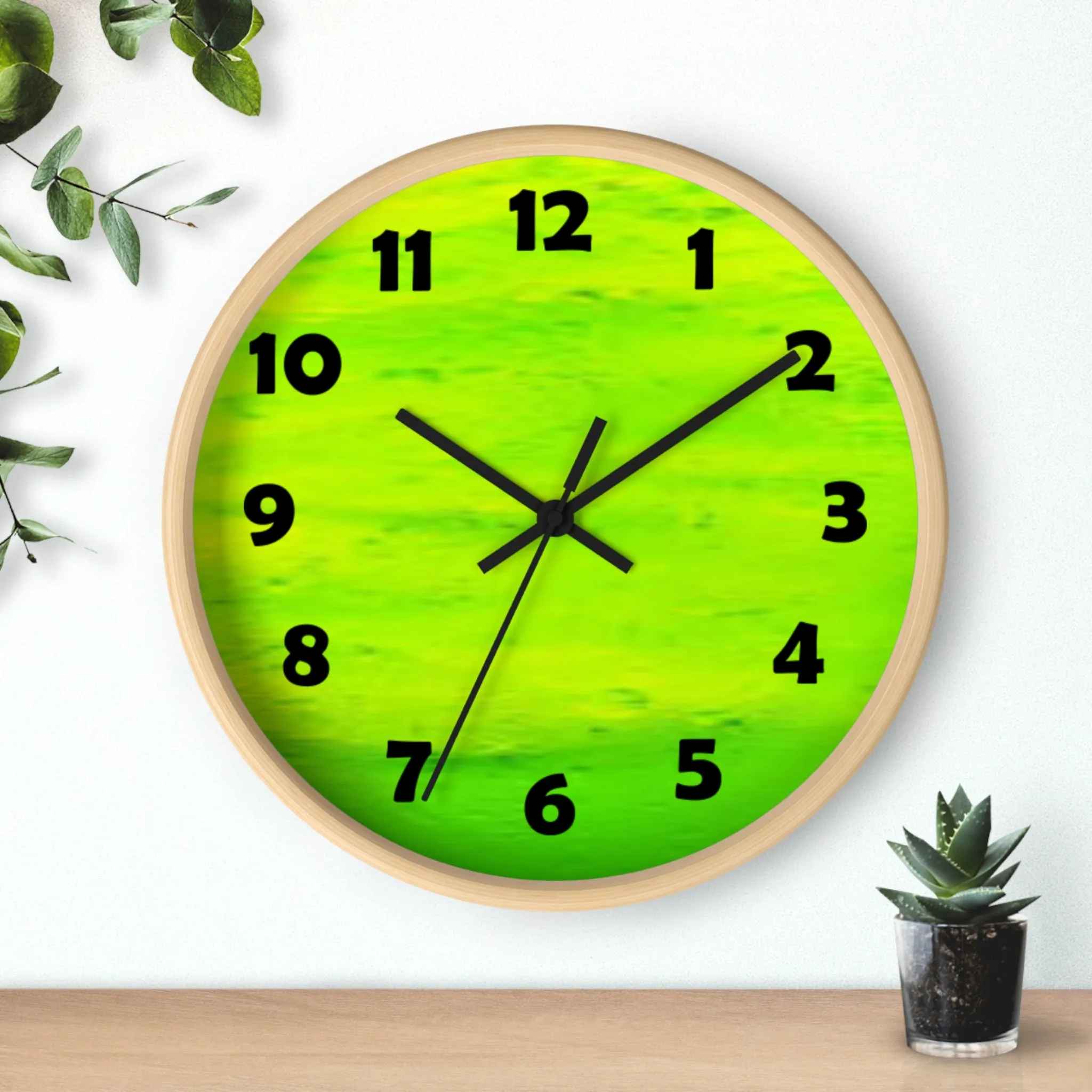 Lime Green Color Wall Clock