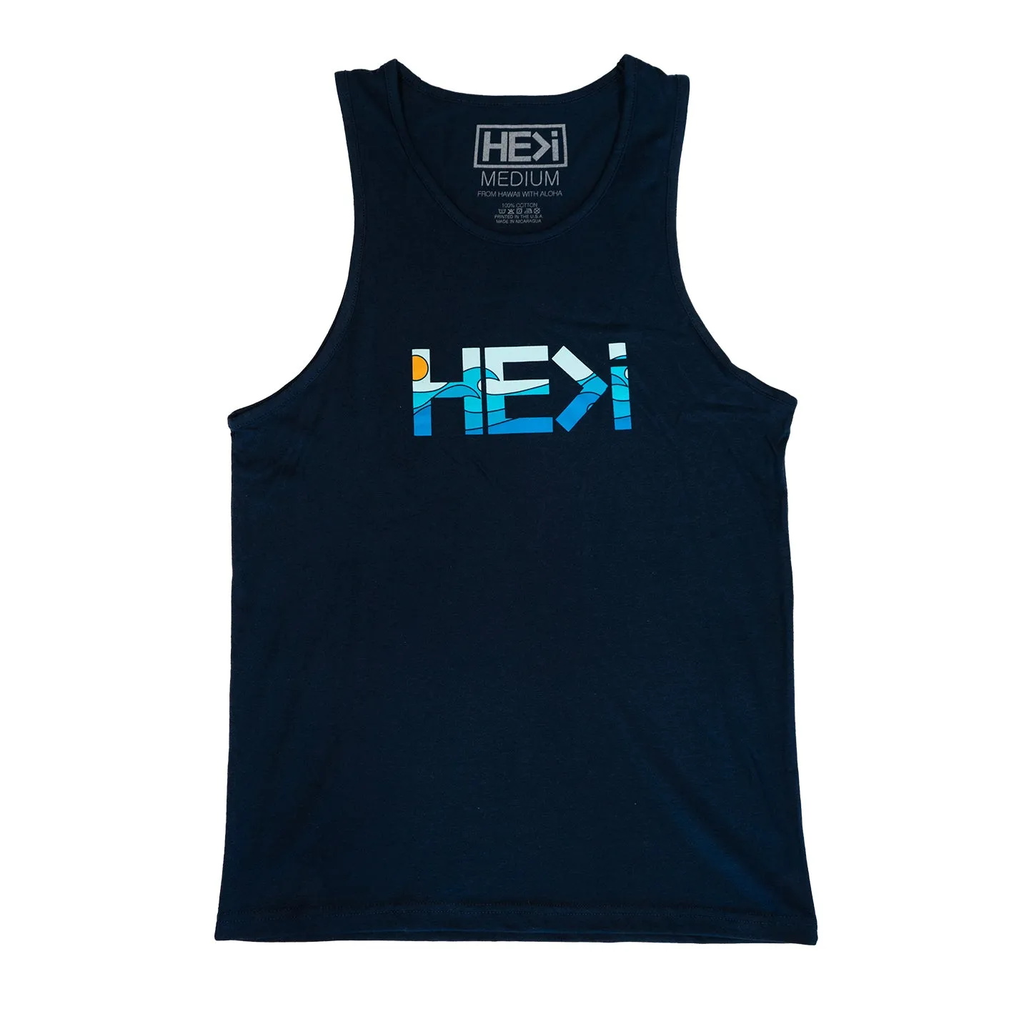 LOGO WAVE TANK IN MIDNIGHT NAVY