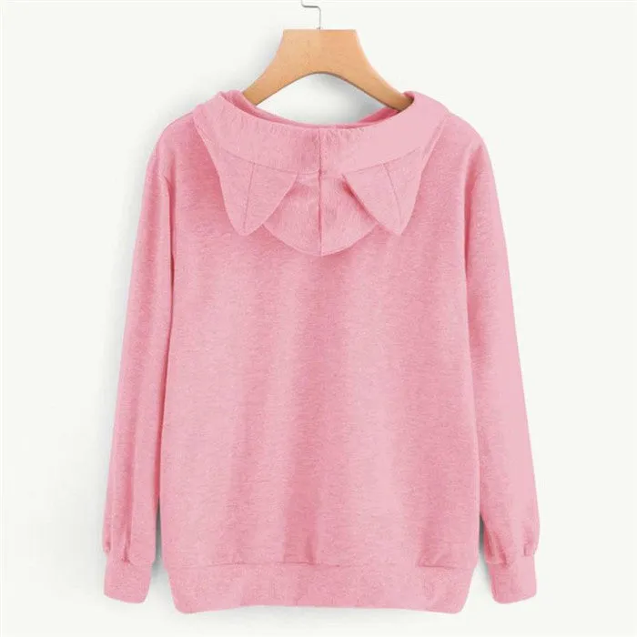 Long Sleeve Sweatshirt Hoodies Women Casual Crop Top