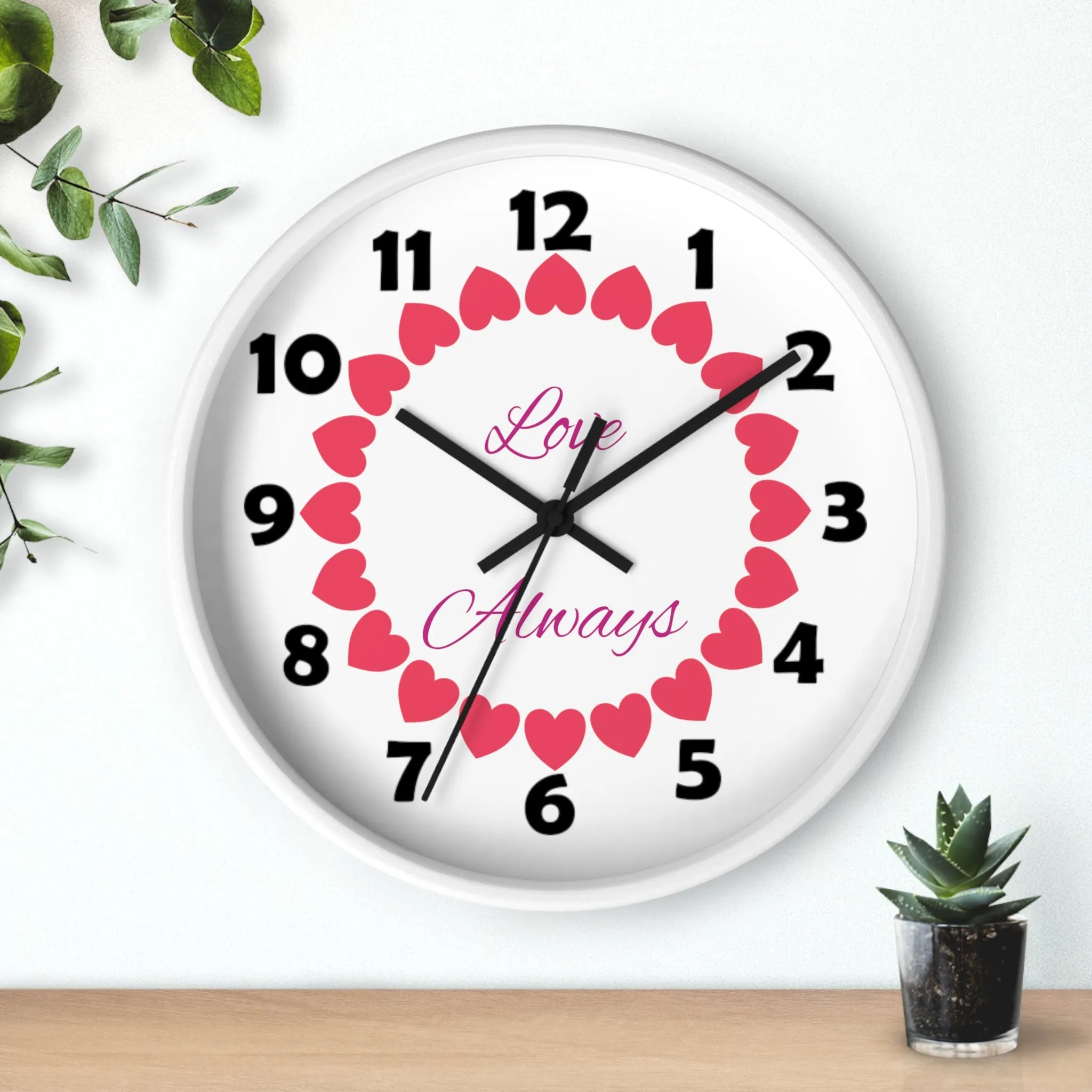 Love Always Wall Clock, Heart Ring Wall Clock