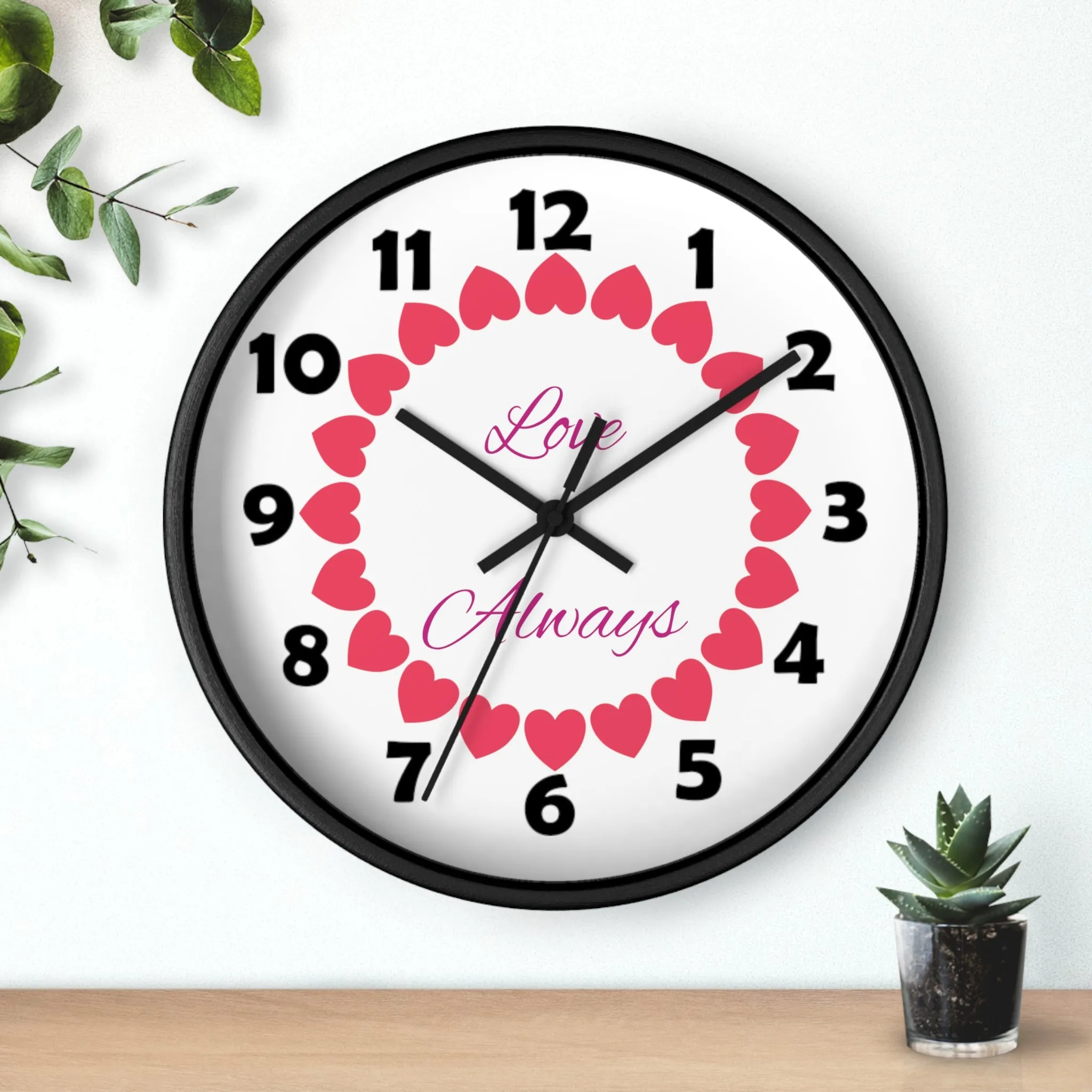 Love Always Wall Clock, Heart Ring Wall Clock