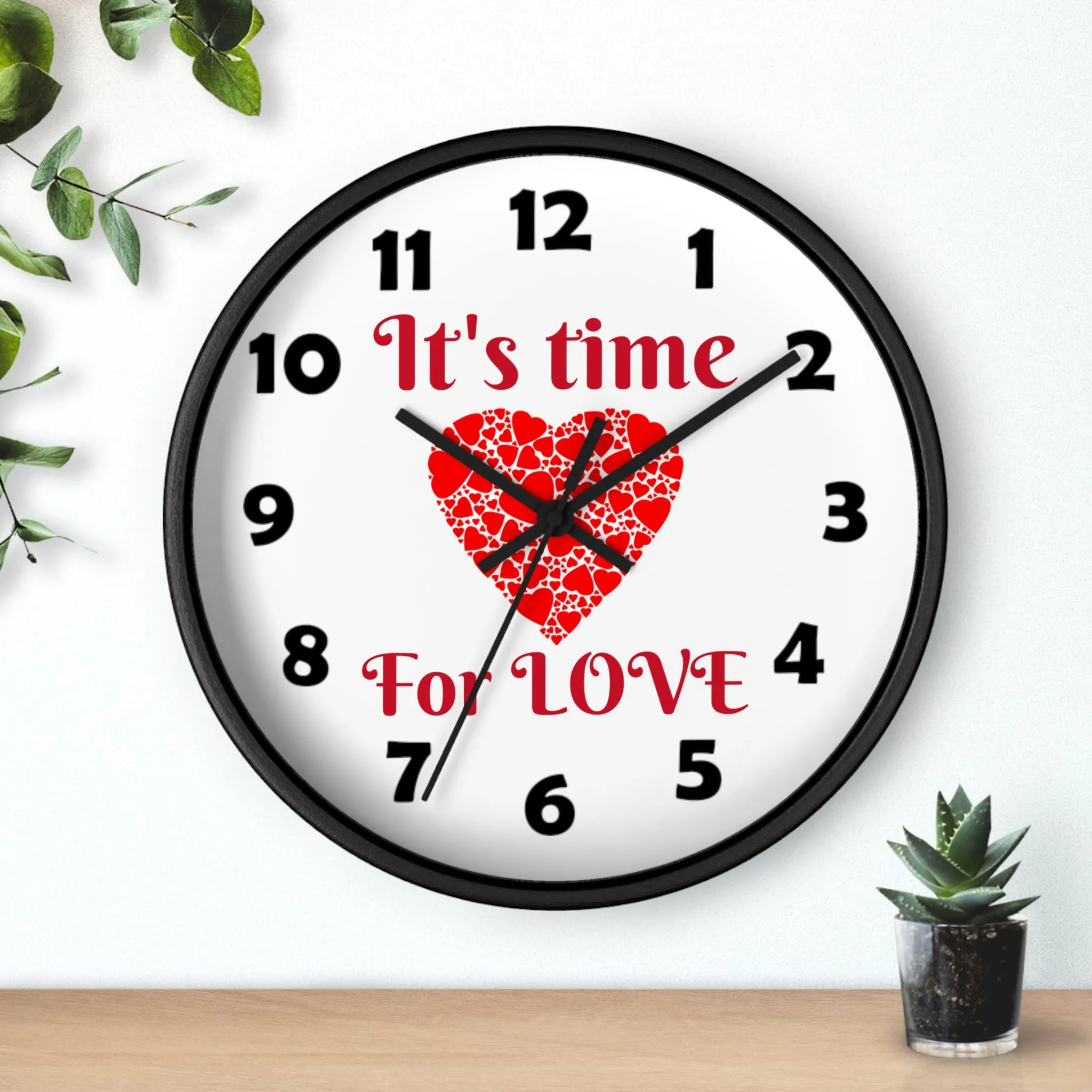 Love Wall Clock, Valentine Wall Clock,  It's Time For Love Wall Clock