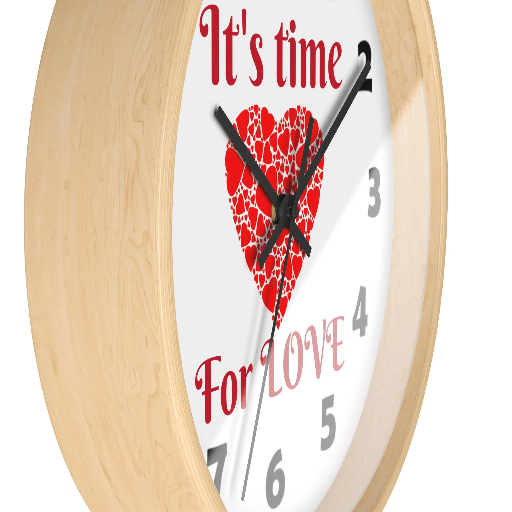 Love Wall Clock, Valentine Wall Clock,  It's Time For Love Wall Clock