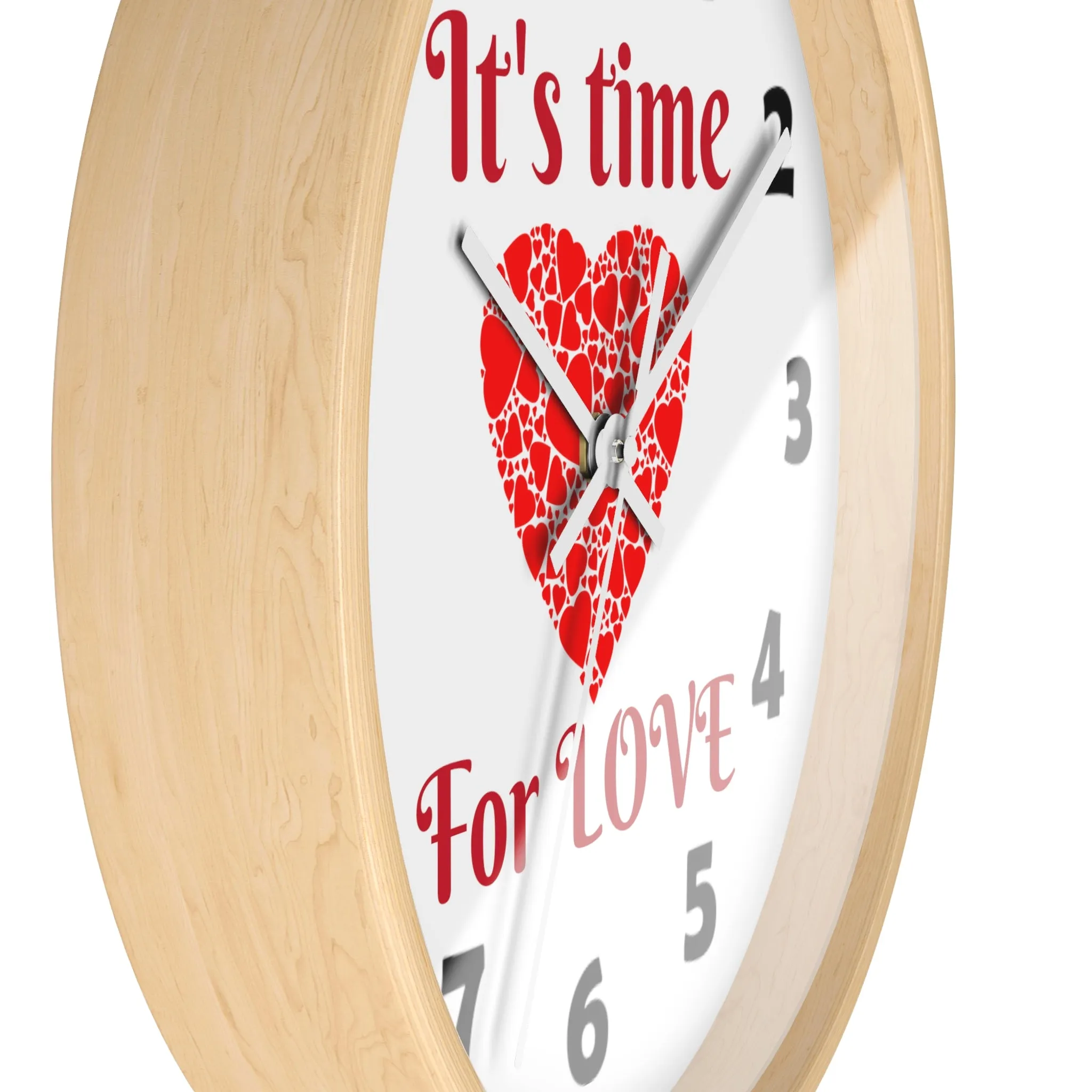 Love Wall Clock, Valentine Wall Clock,  It's Time For Love Wall Clock