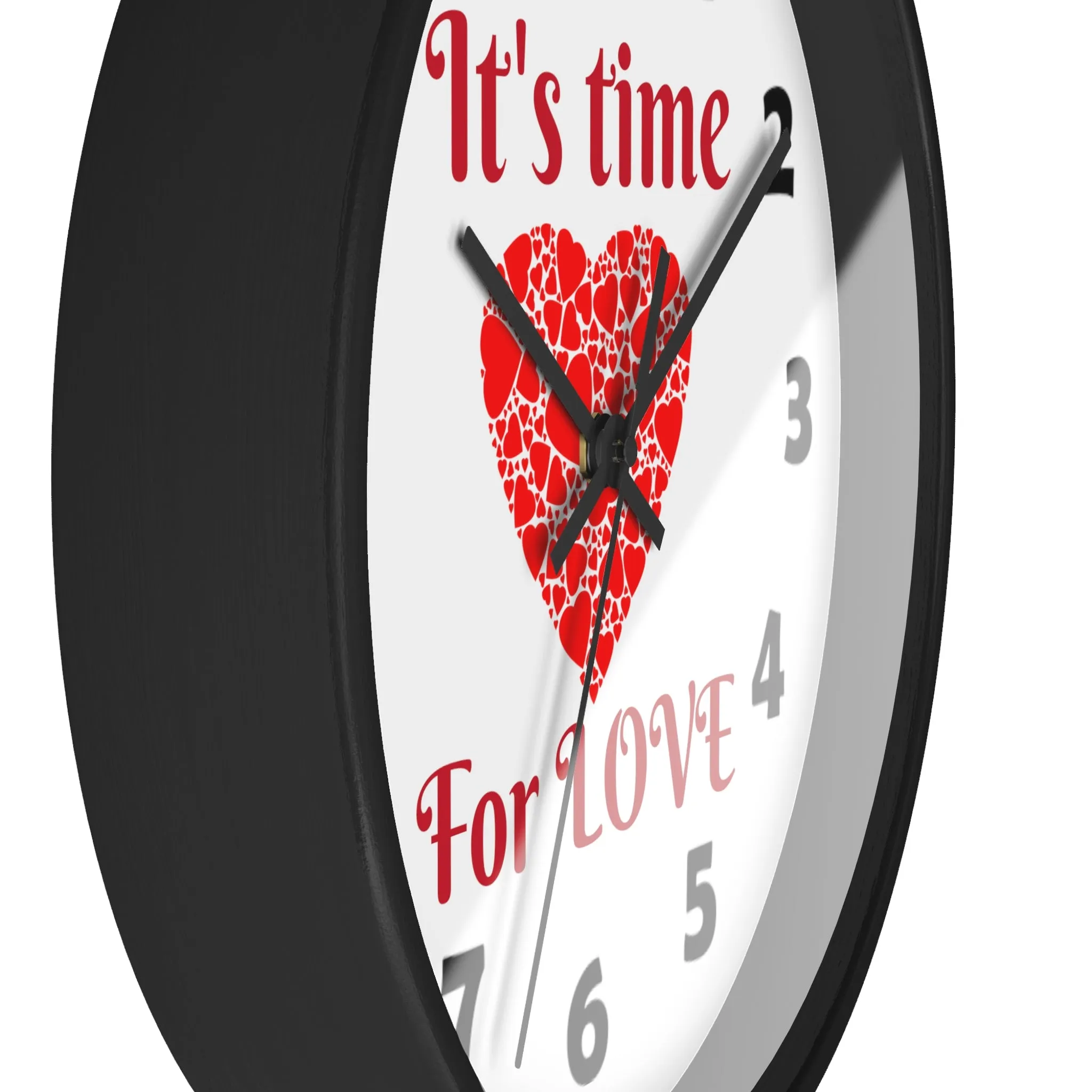 Love Wall Clock, Valentine Wall Clock,  It's Time For Love Wall Clock