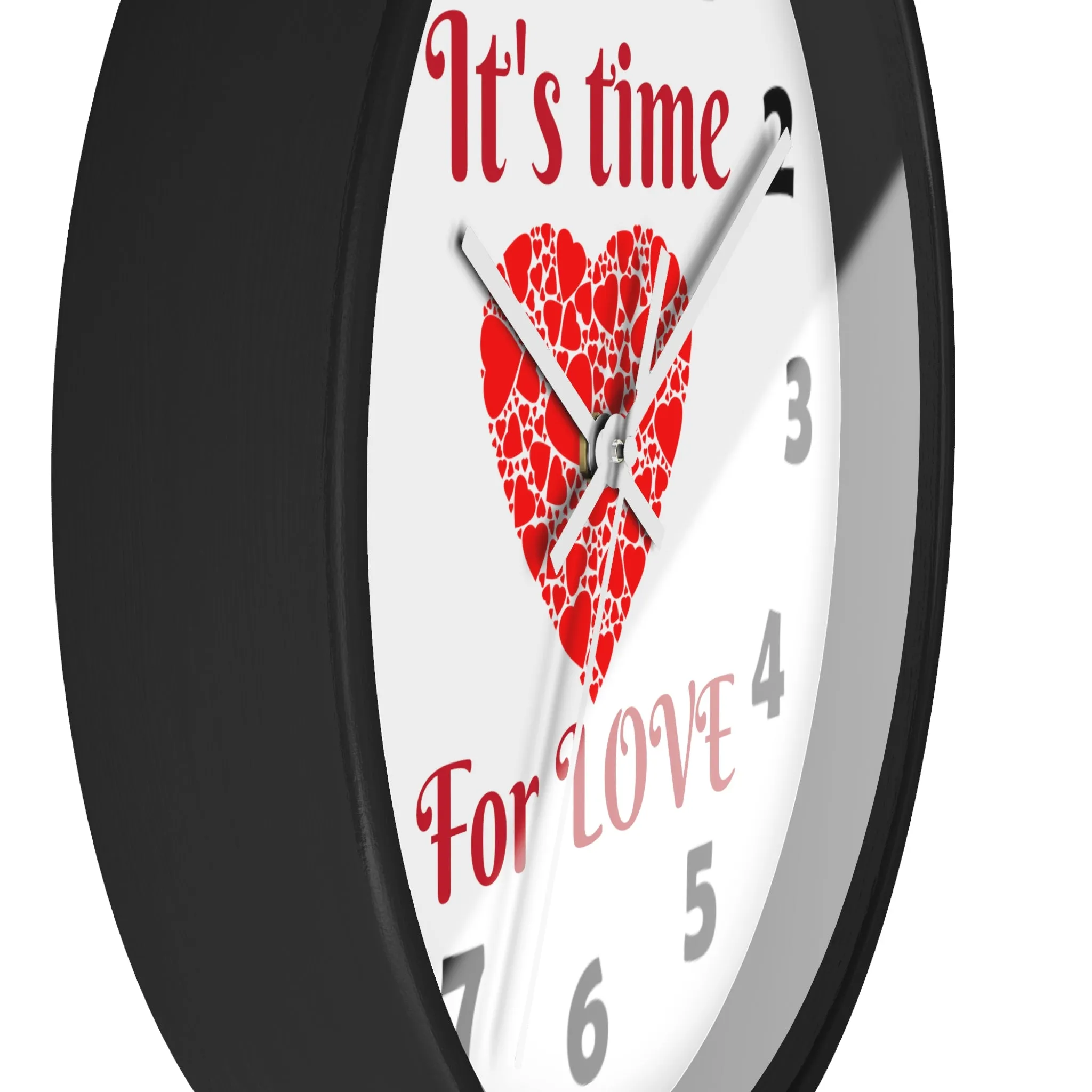 Love Wall Clock, Valentine Wall Clock,  It's Time For Love Wall Clock