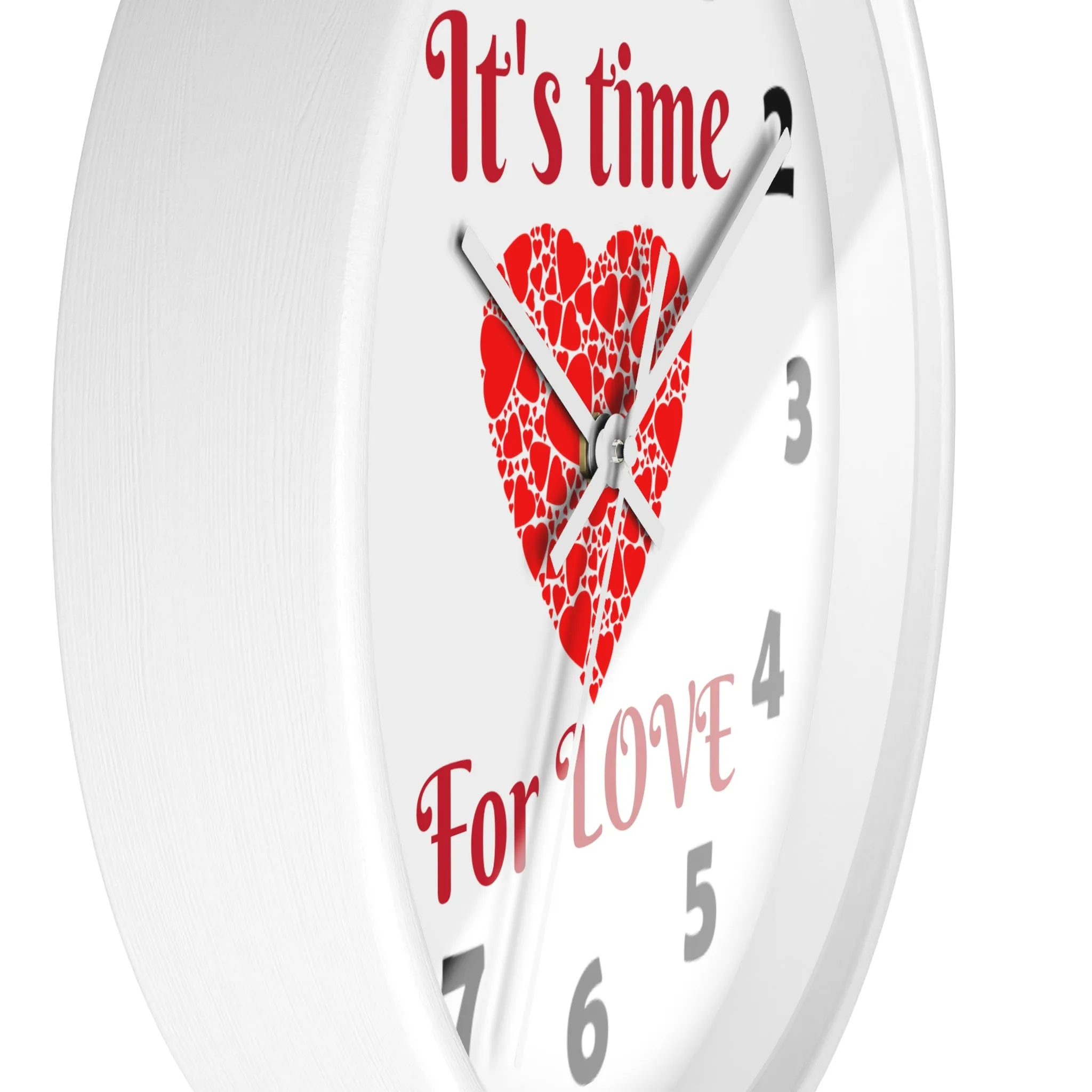 Love Wall Clock, Valentine Wall Clock,  It's Time For Love Wall Clock